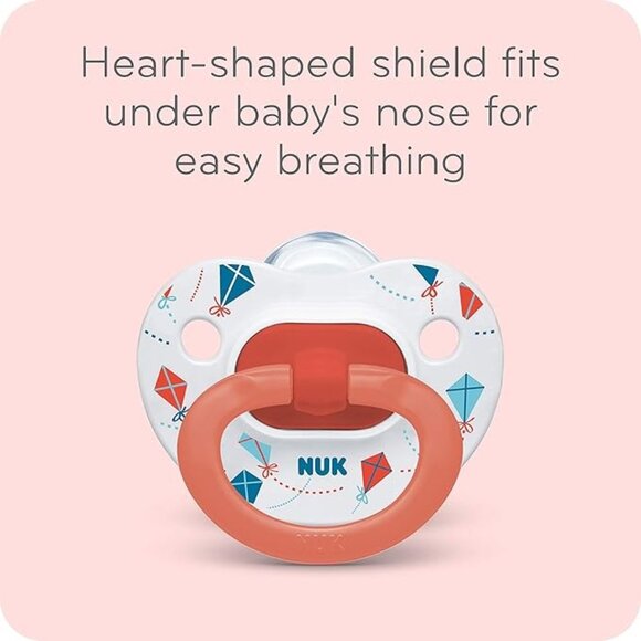 NUK Orthodontic Pacifiers Silicone Set Of 4 Heart-Shaped Shield age 18-36 mo - Picture 5 of 6